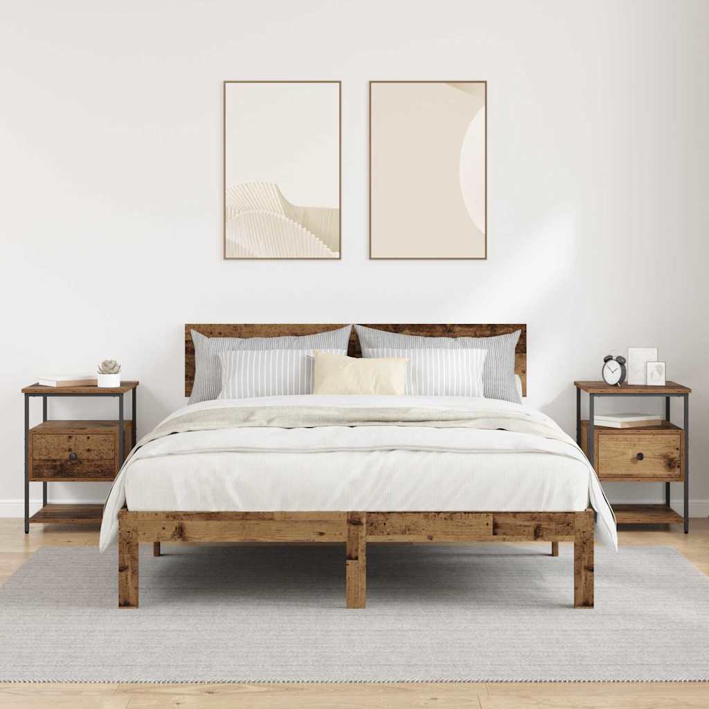 Bedside Cabinet 2 pcs Old wood 40 x 42 x 56 cm Engineered wood